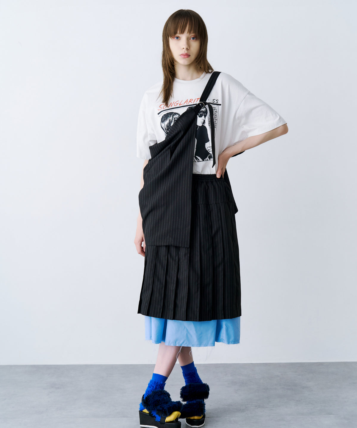 LAYERED PLEATS WRAP SKIRT