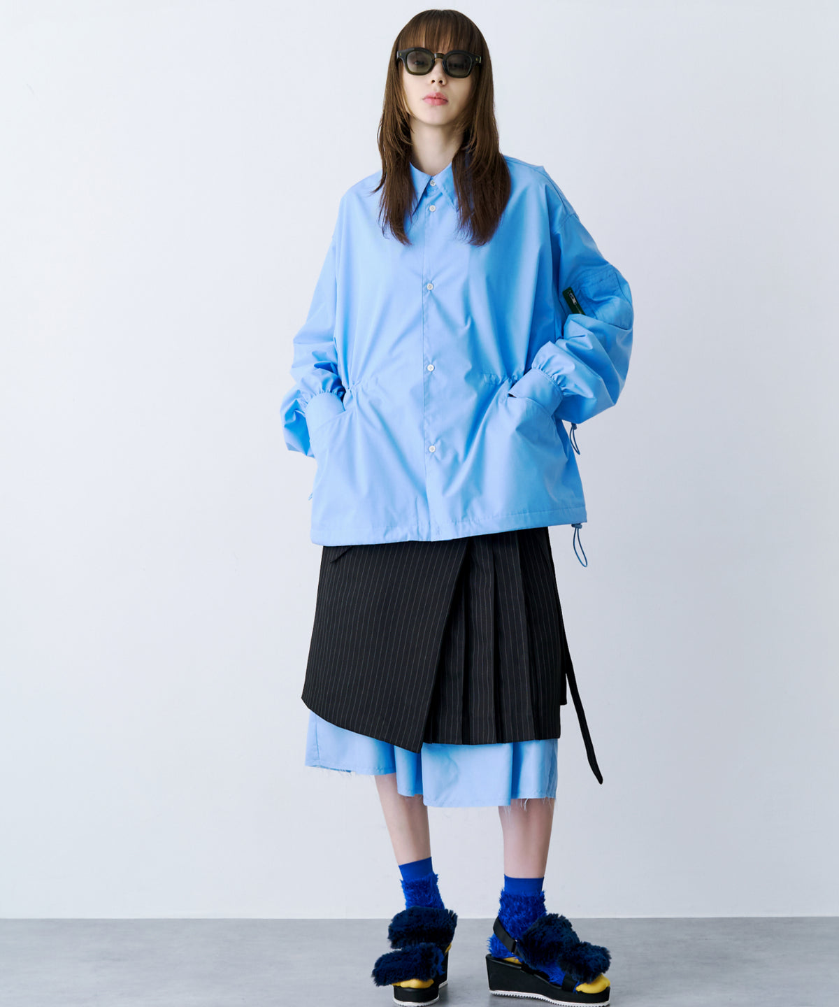 LAYERED PLEATS WRAP SKIRT