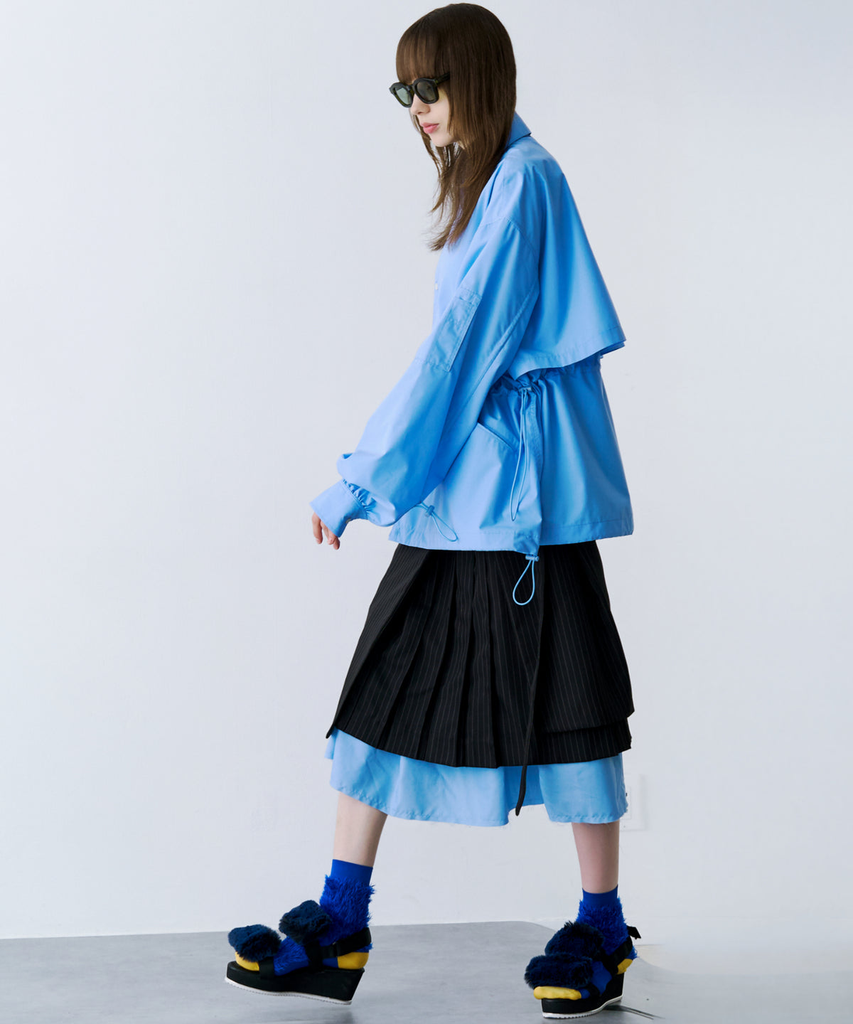 LAYERED PLEATS WRAP SKIRT