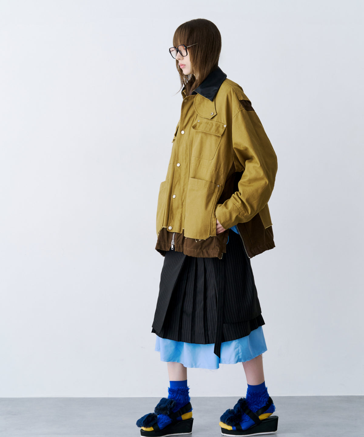 LAYERED PLEATS WRAP SKIRT