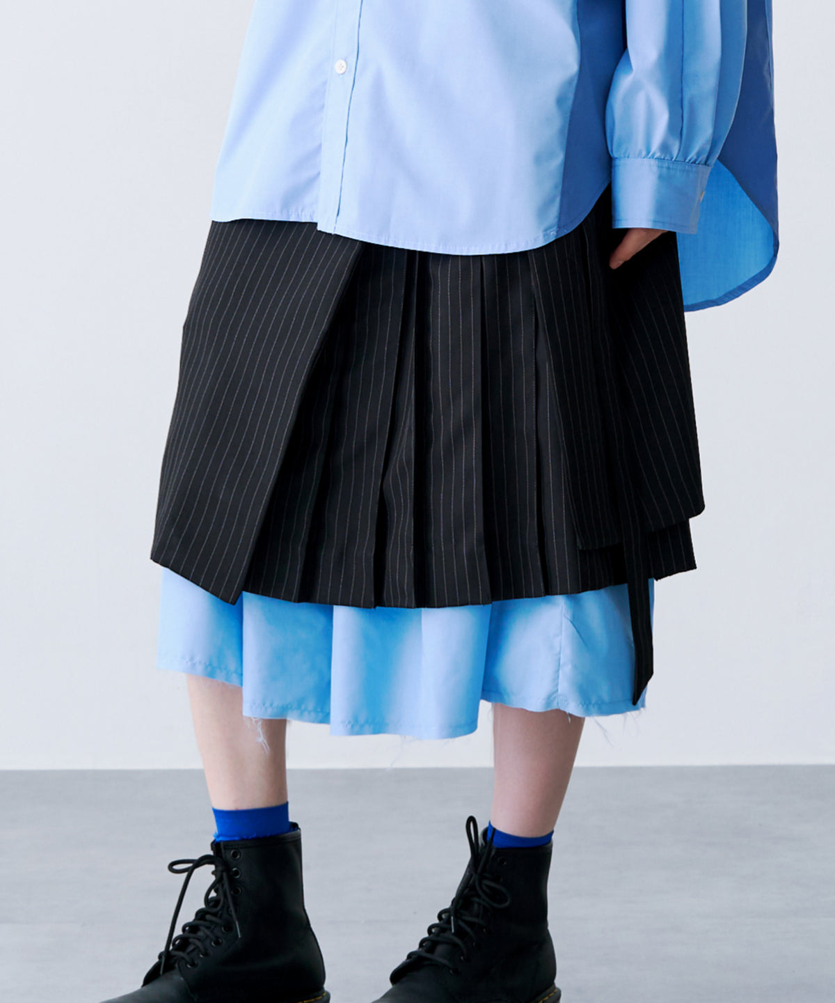 LAYERED PLEATS WRAP SKIRT