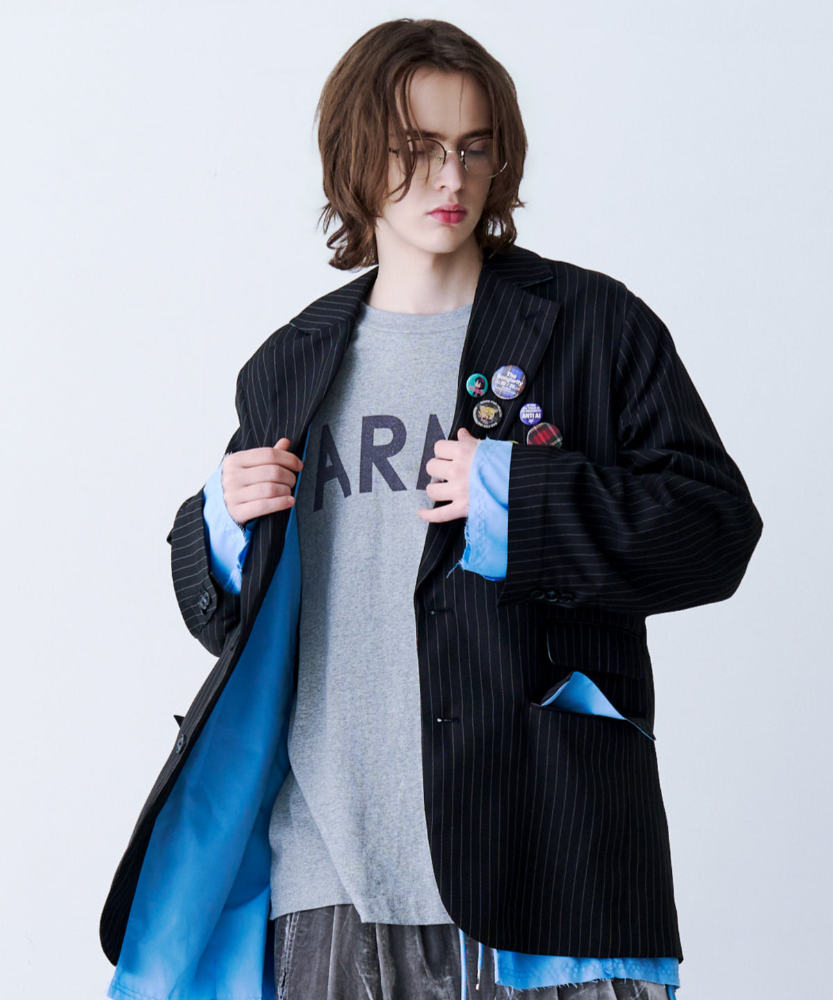 LAYERED TAILORED JACKET with BADGE