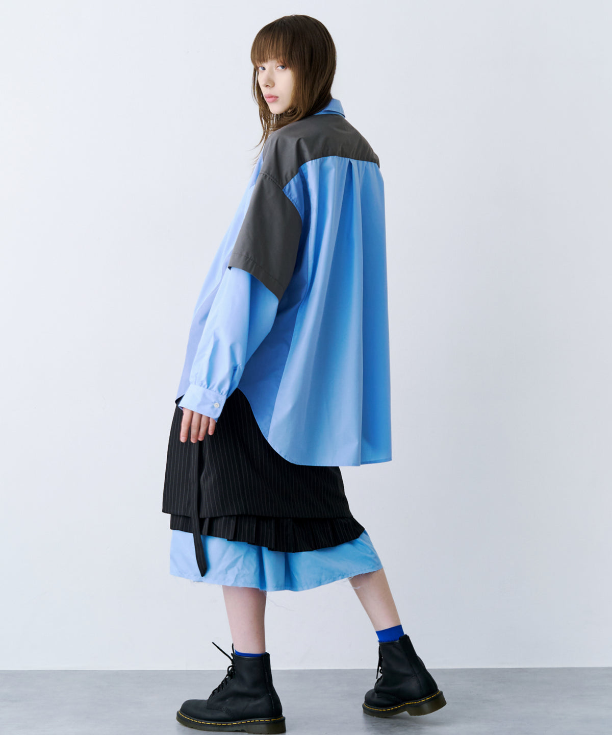 LAYERED PLEATS WRAP SKIRT