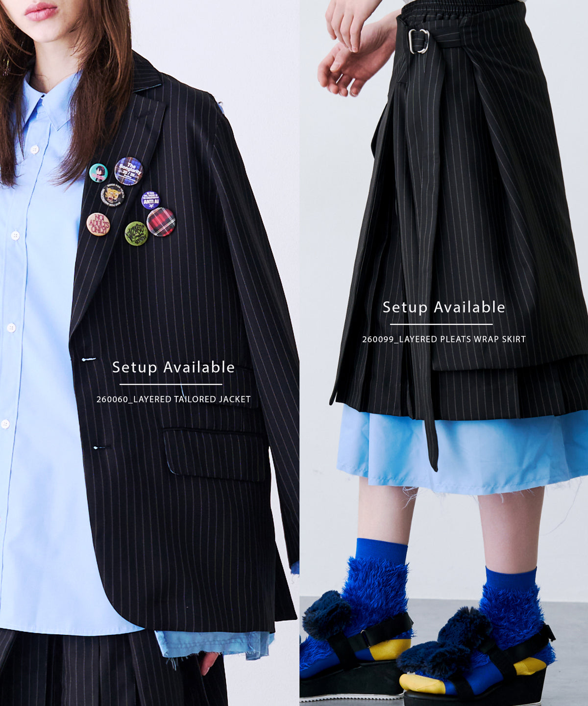 LAYERED TAILORED JACKET with BADGE