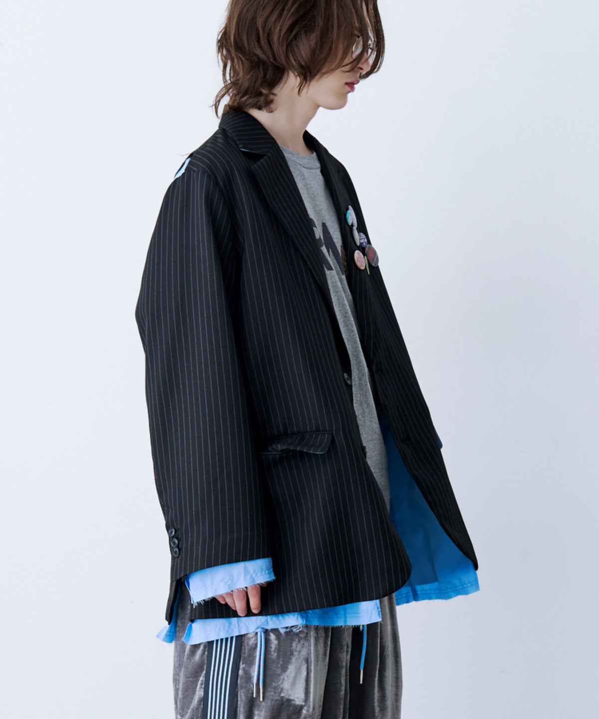 LAYERED TAILORED JACKET with BADGE