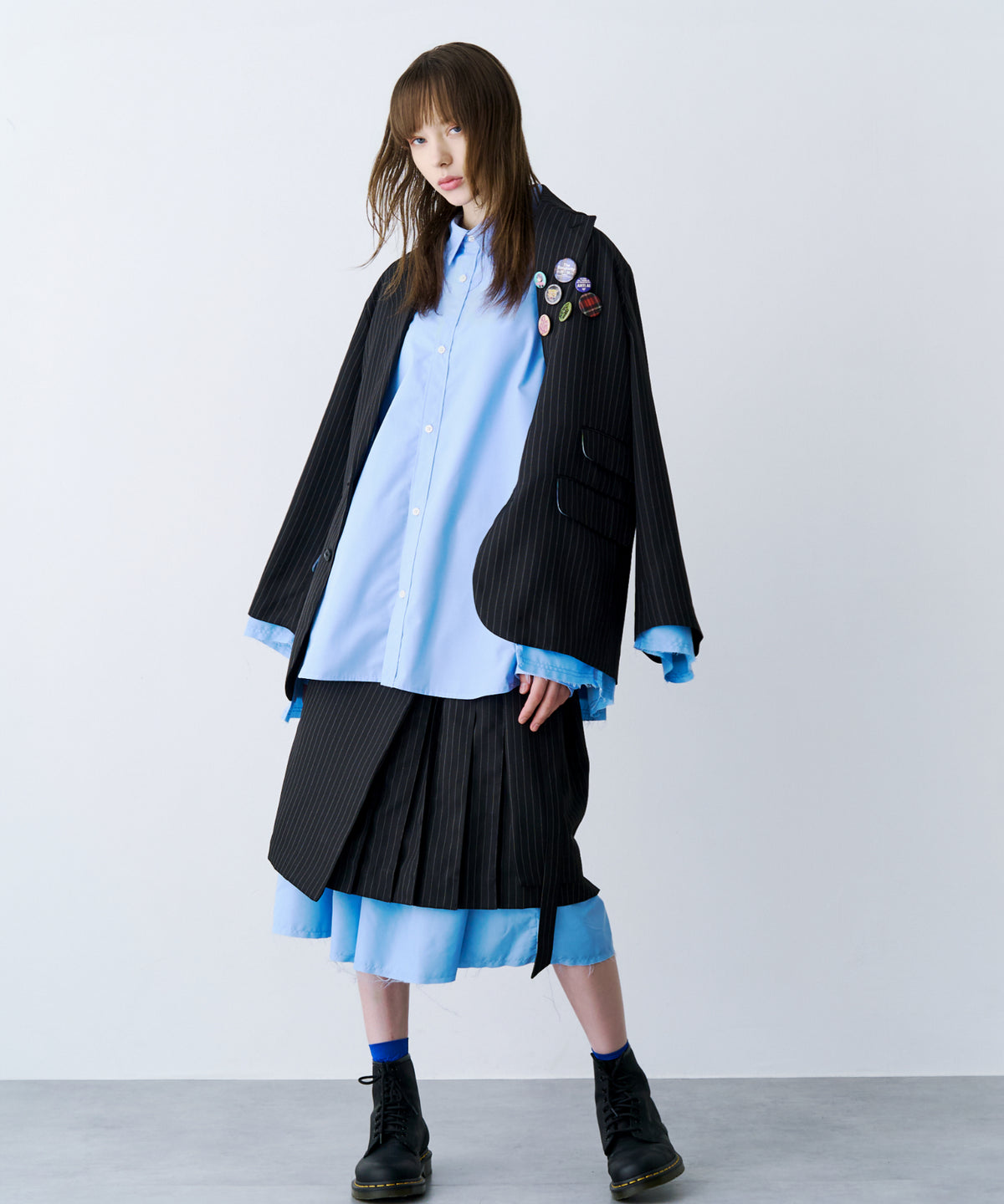 LAYERED PLEATS WRAP SKIRT
