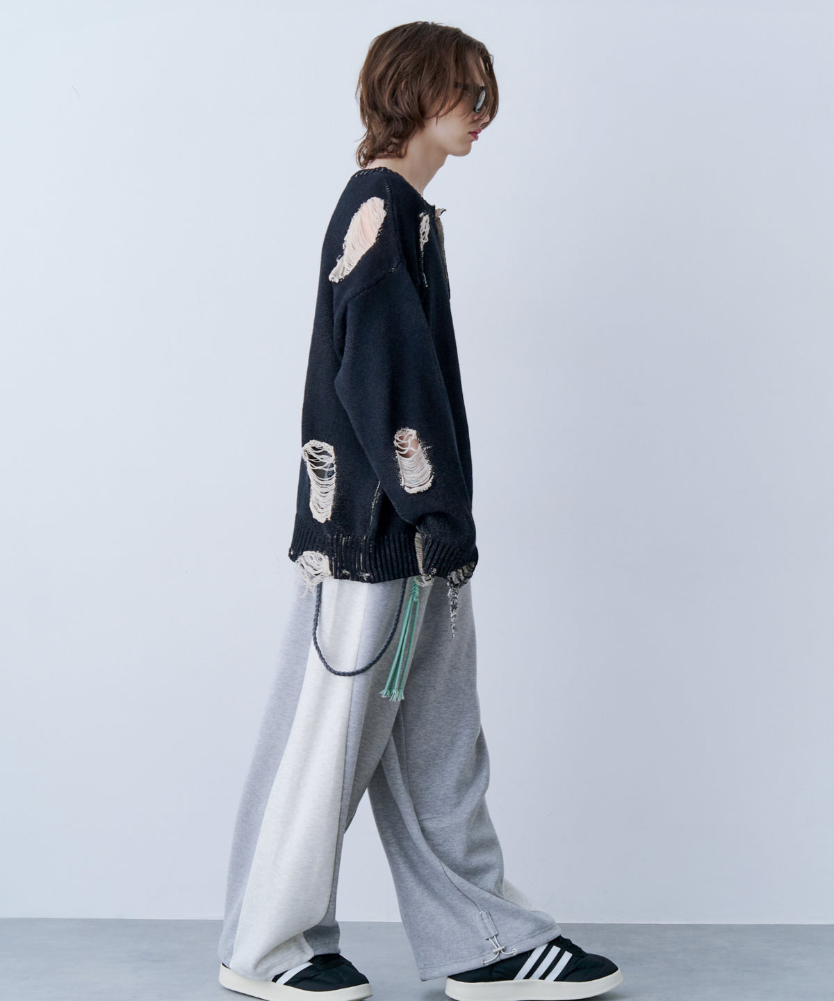 GRUNGE DAMAGE PRINT KNIT