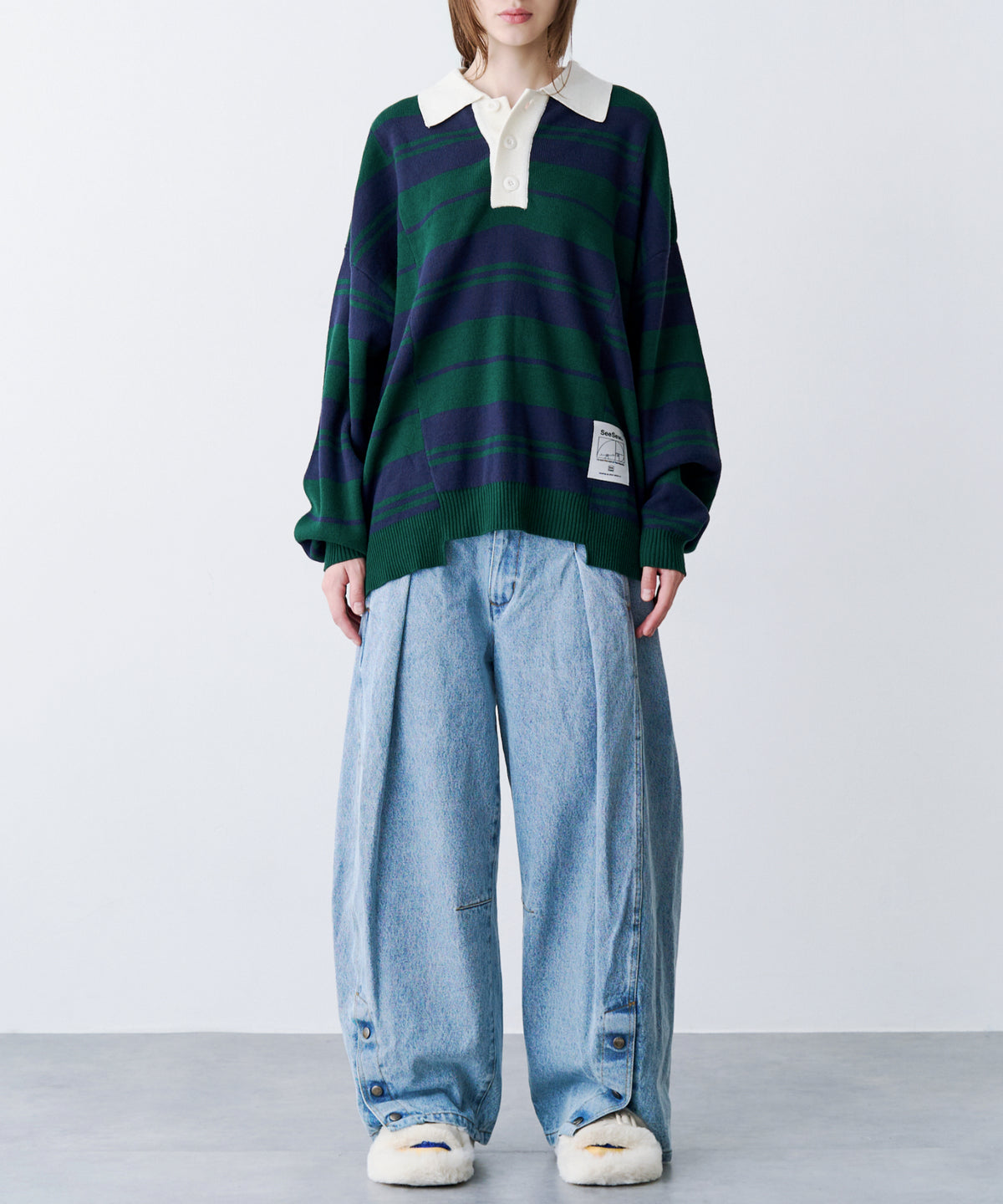 【一部予約】DENIM CURVE PANTS