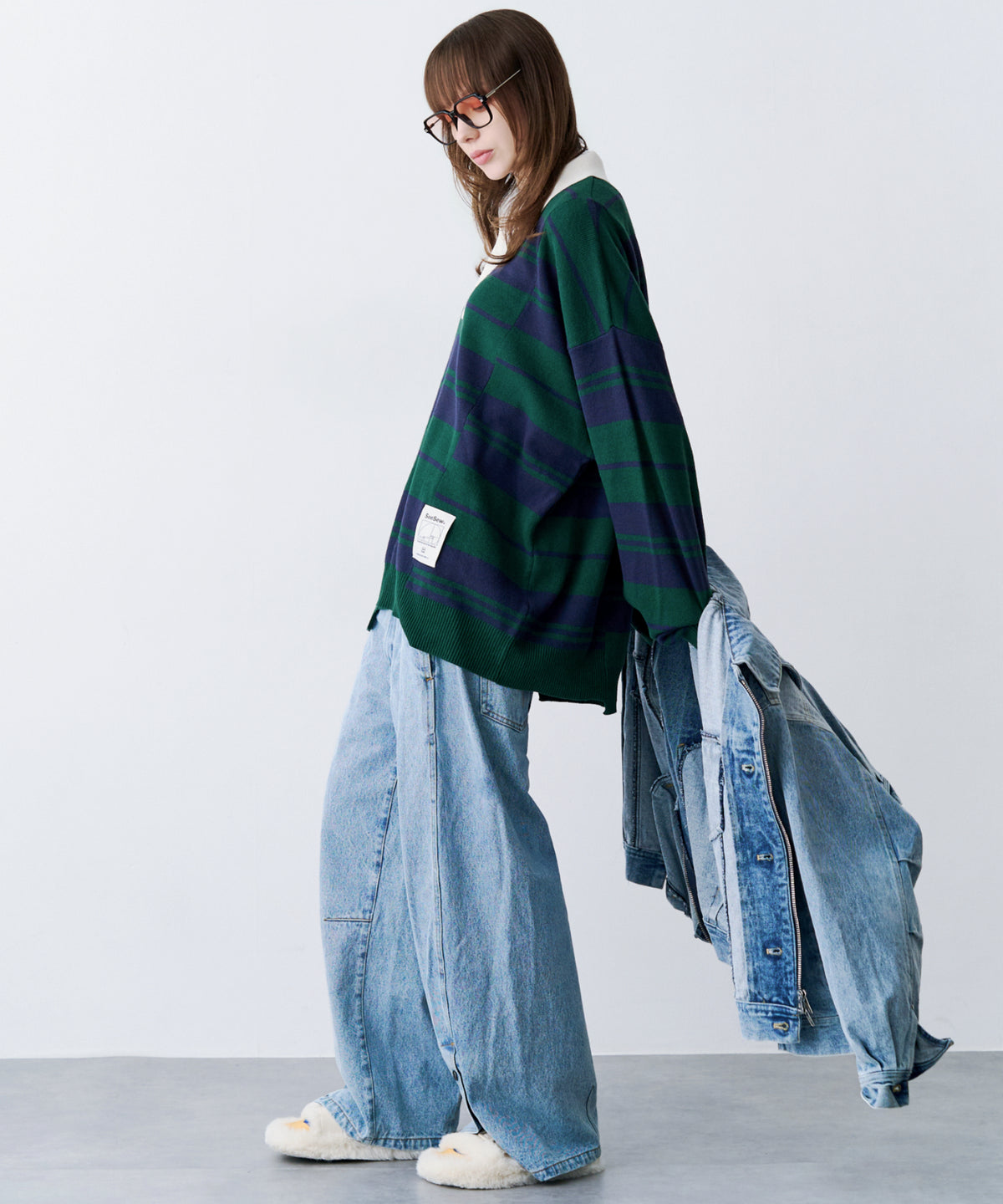 【一部予約】DENIM CURVE PANTS