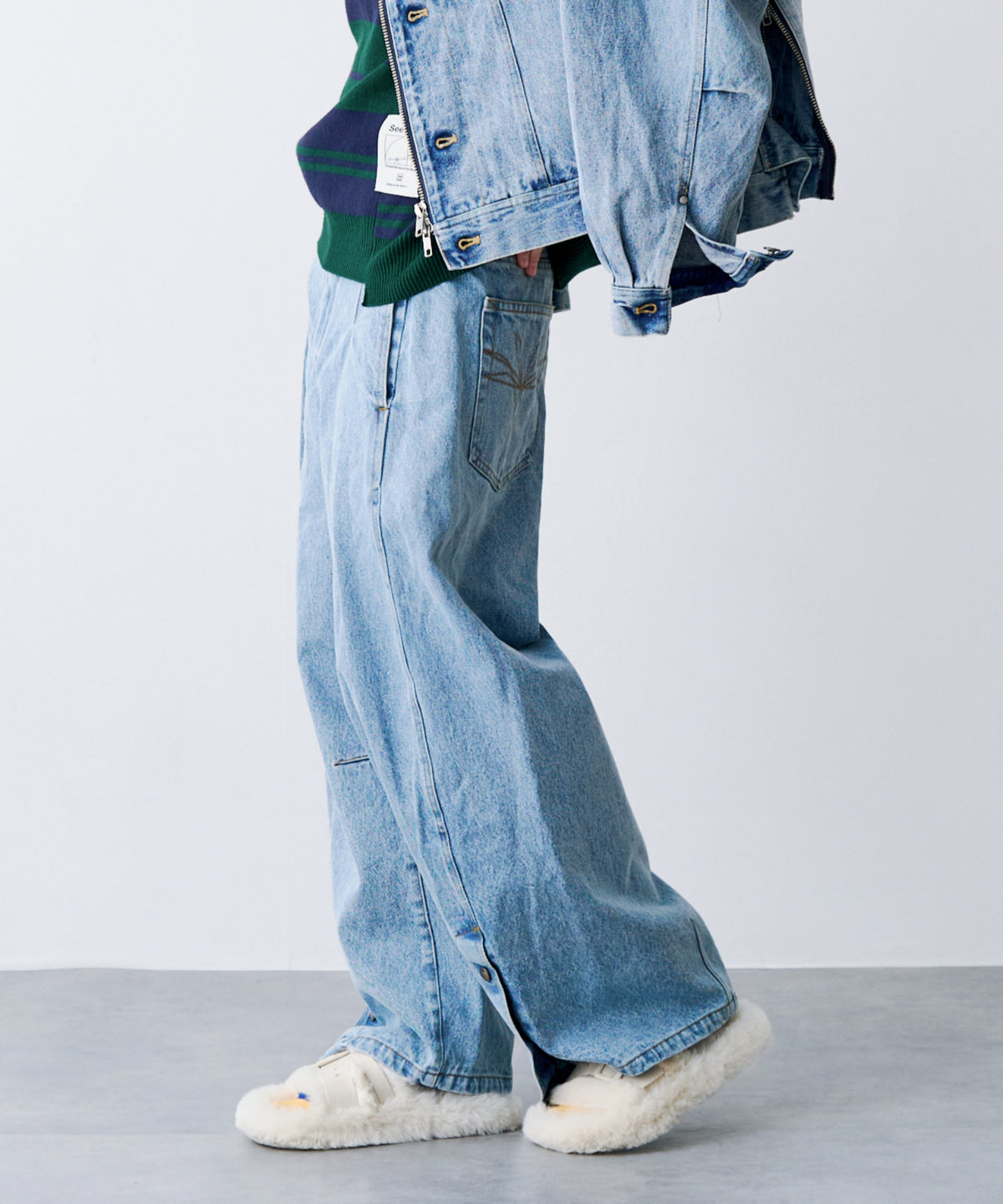 【一部予約】DENIM CURVE PANTS
