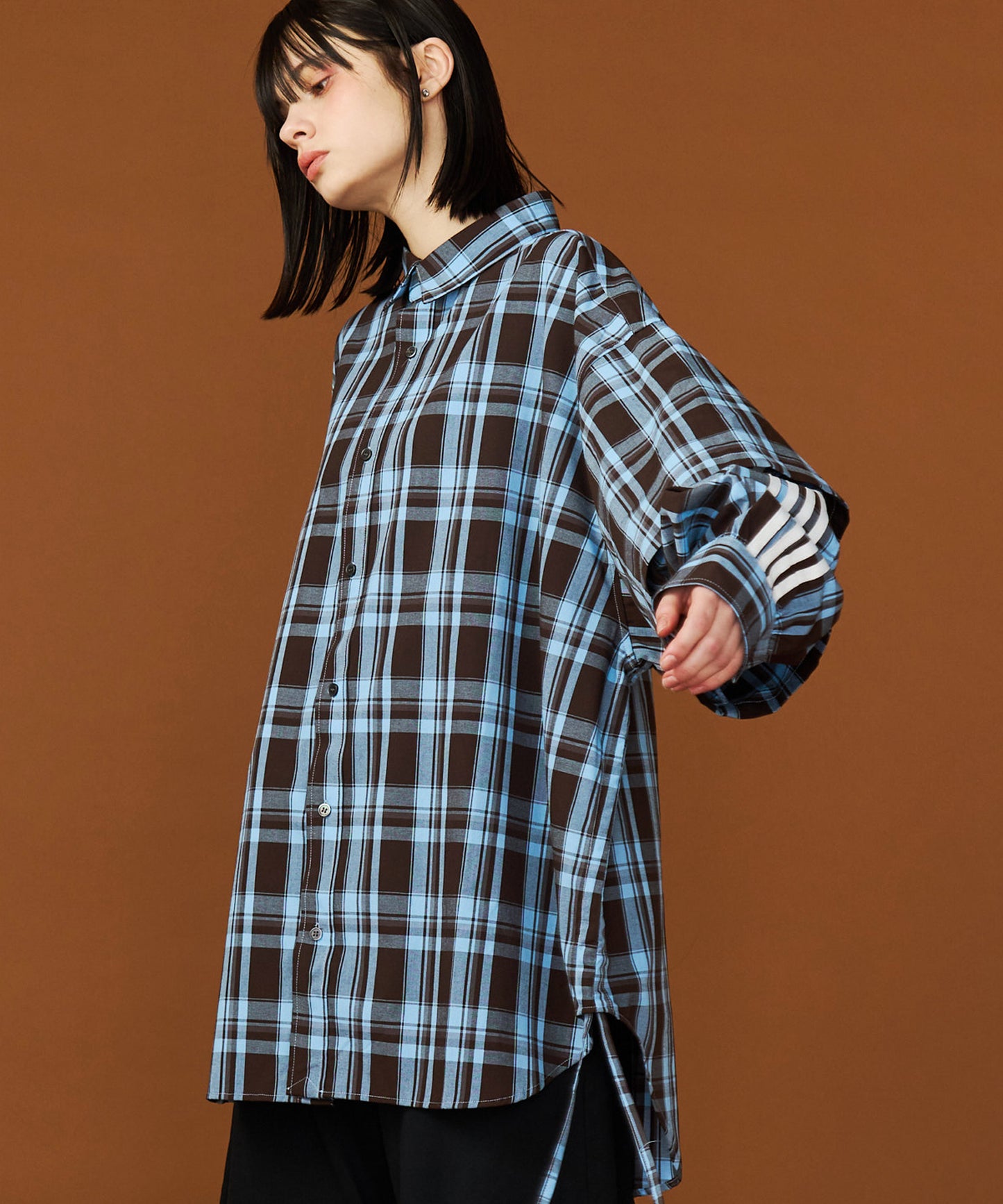 【予約商品】CHECK LINE OVER SHIRTS  with BADGE