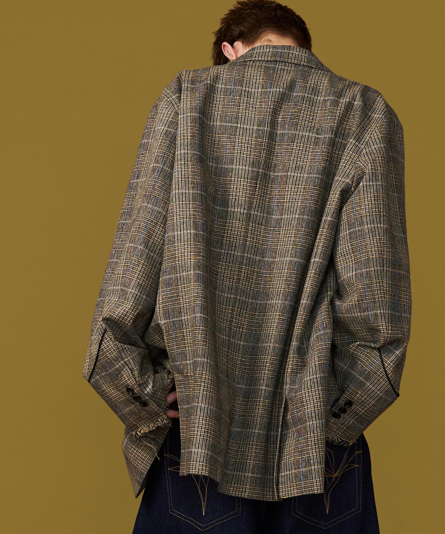 【予約商品】GRUNGE CHECK TAILORED JACKET  with BADGE