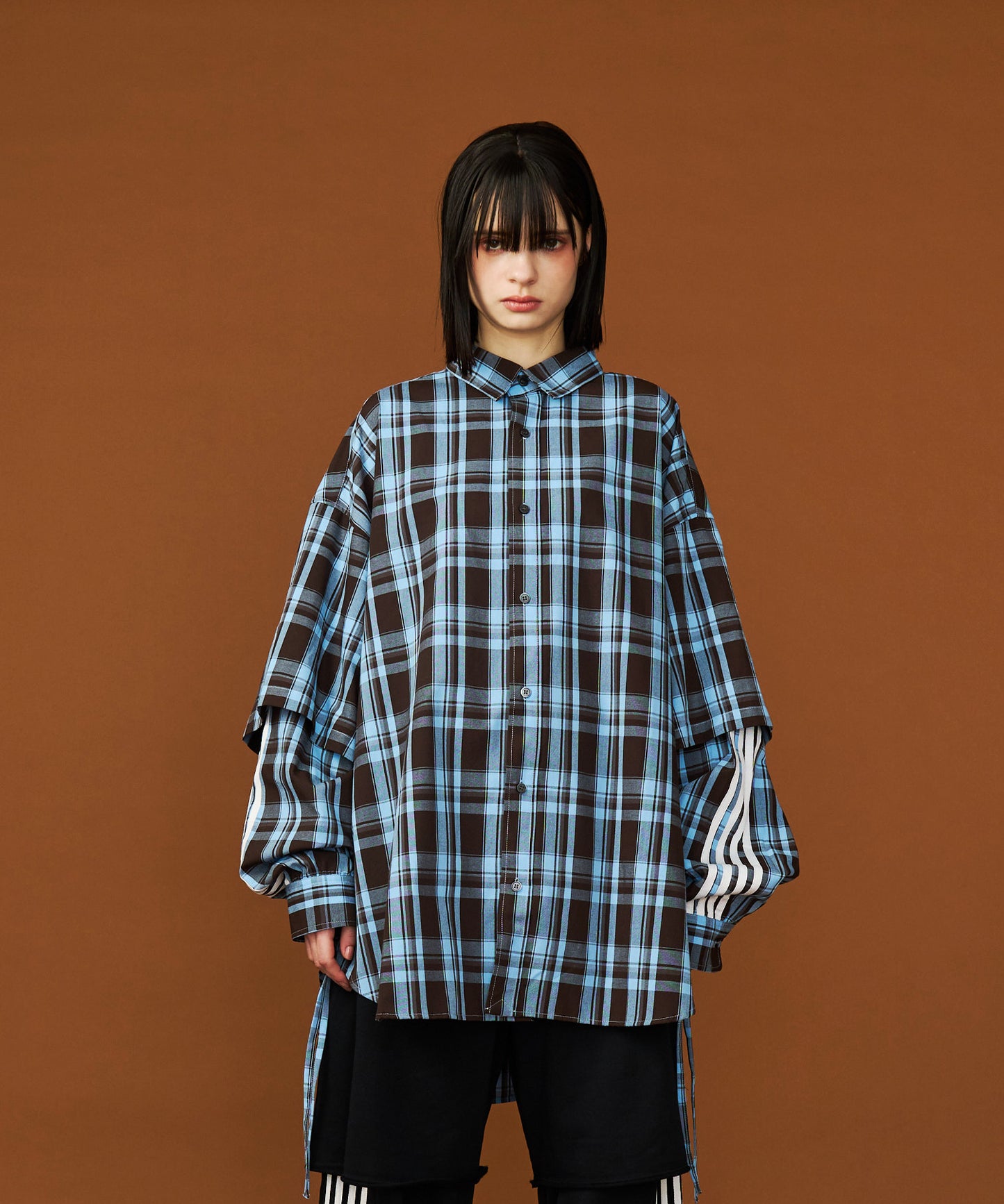 【予約商品】CHECK LINE OVER SHIRTS  with BADGE