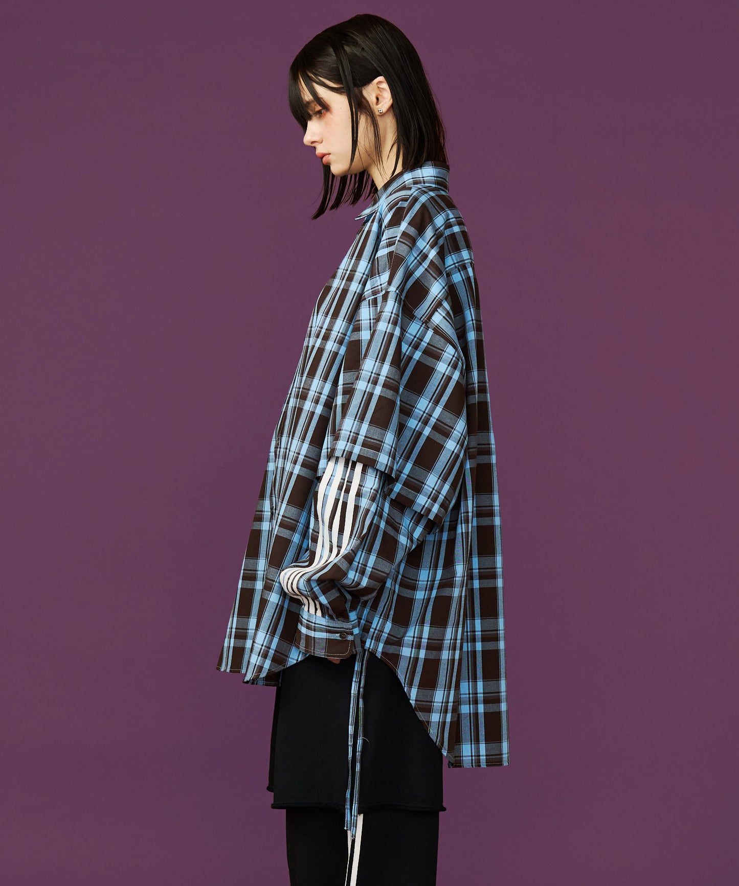 【予約商品】CHECK LINE OVER SHIRTS  with BADGE