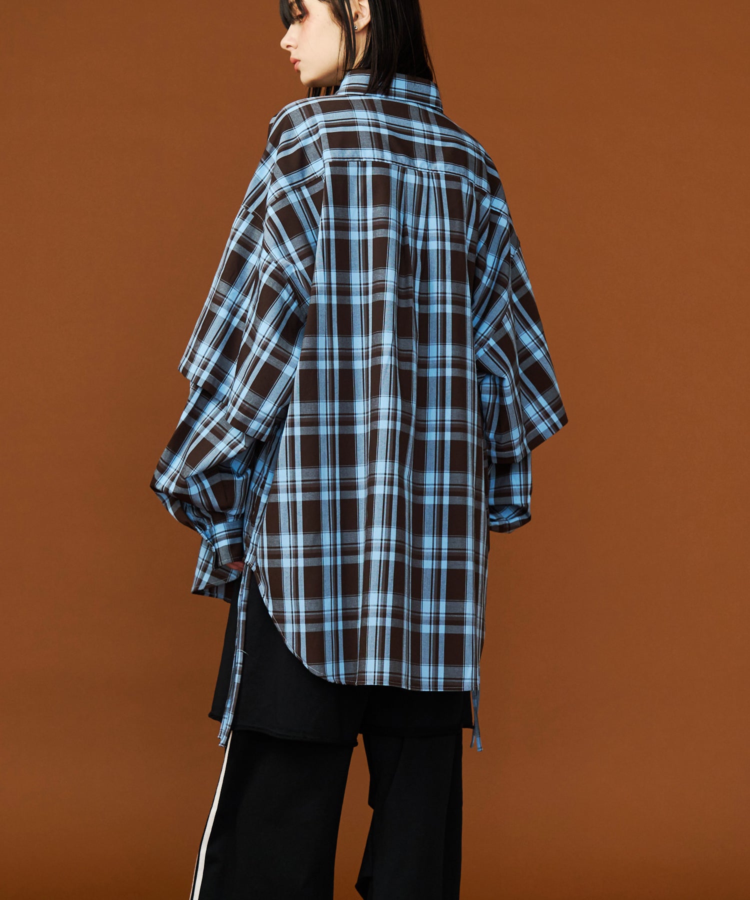 SALE】CHECK LINE OVER SHIRTS with BADGE – seesew