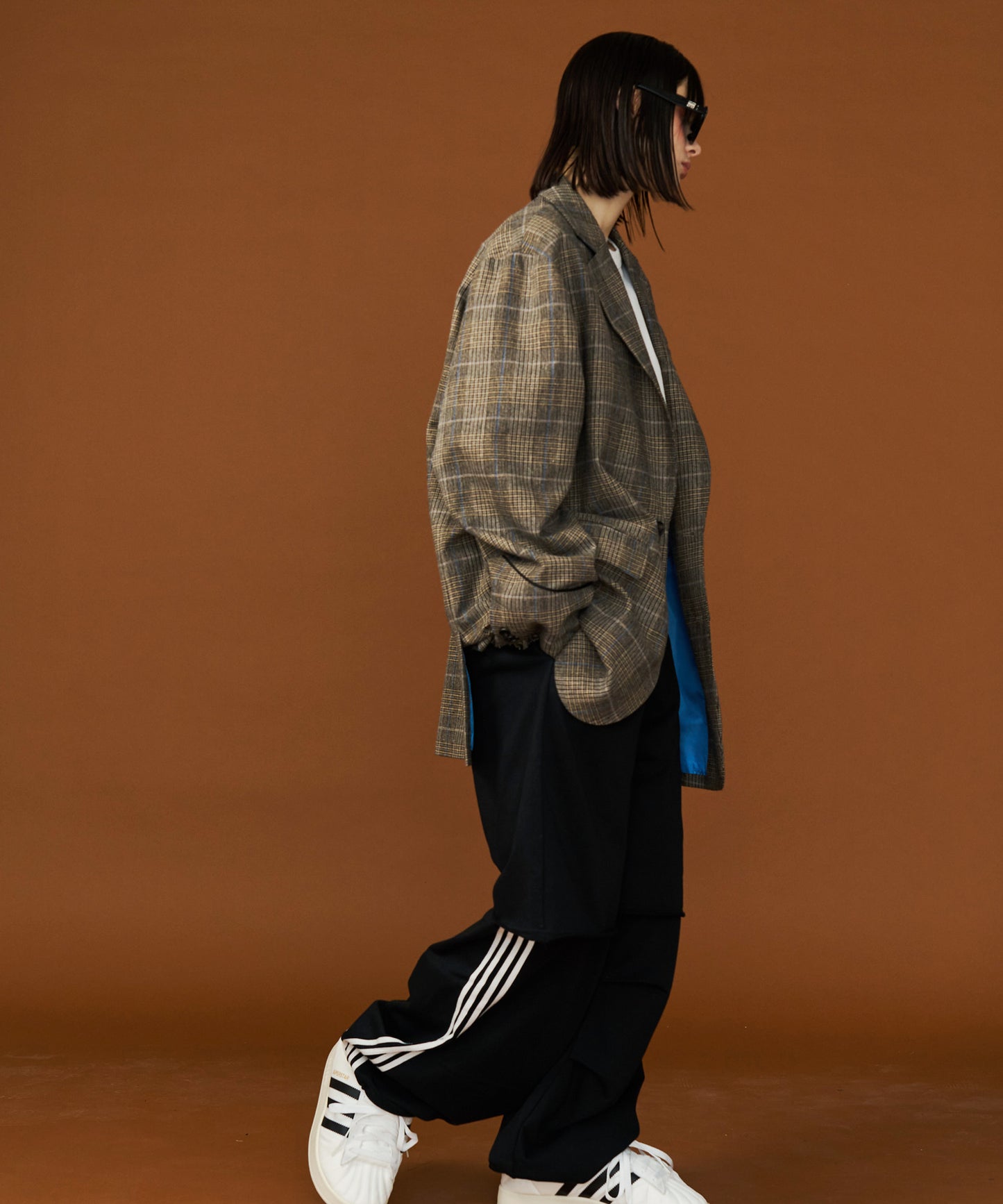 【予約商品】GRUNGE CHECK TAILORED JACKET  with BADGE