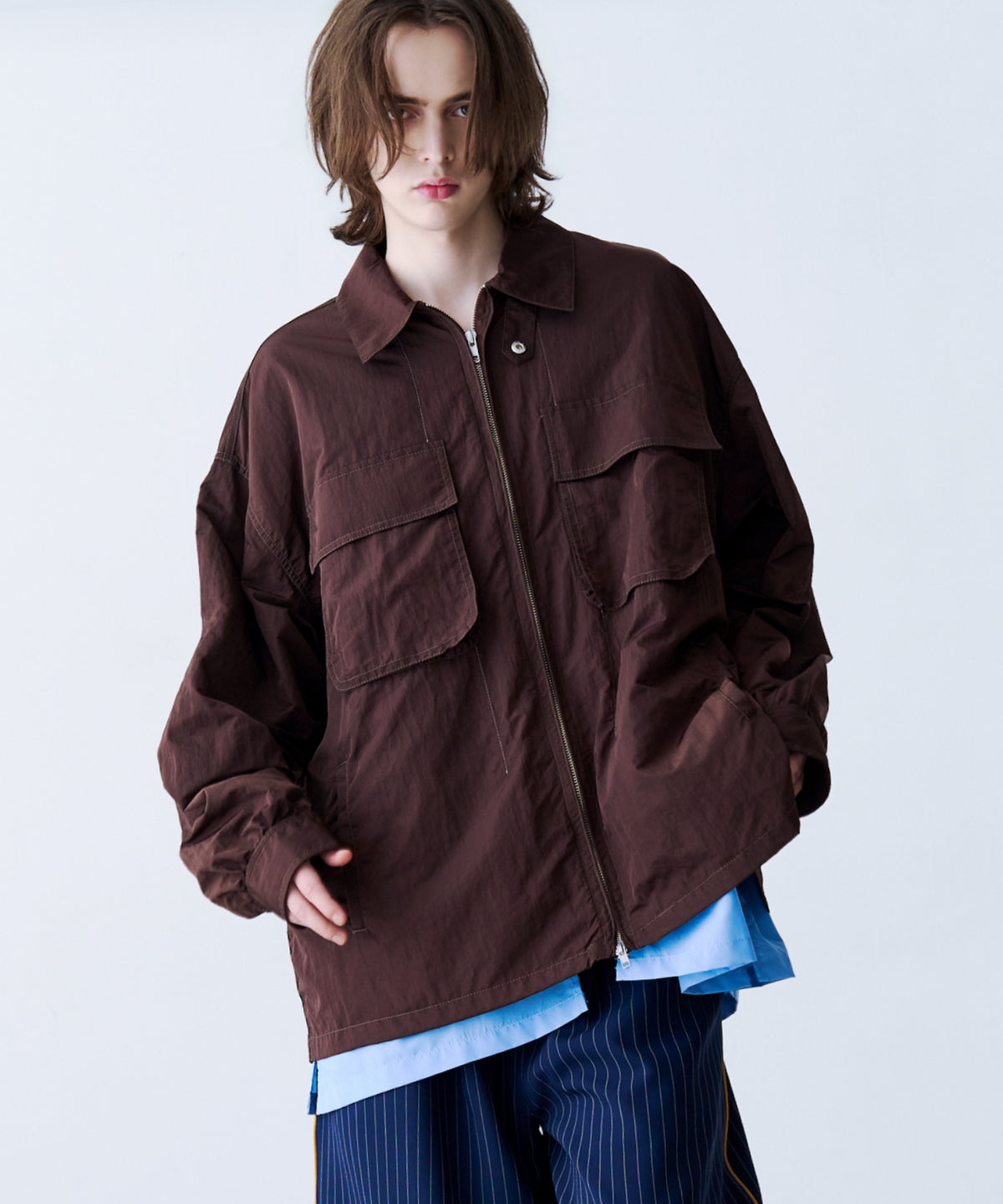 LAYERED ZIP SHIRT JACKET
