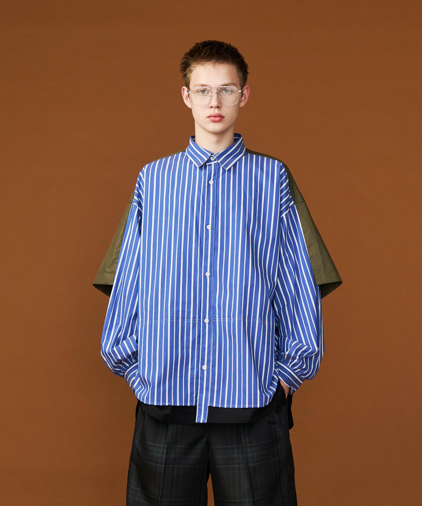 【予約商品】FAKE BLOCKING OVER SHIRTS