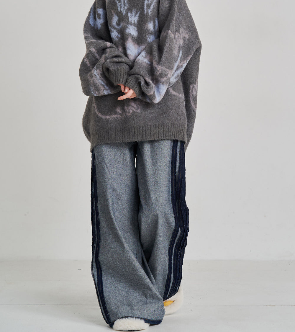 REVERSE DENIM WIDE PANTS