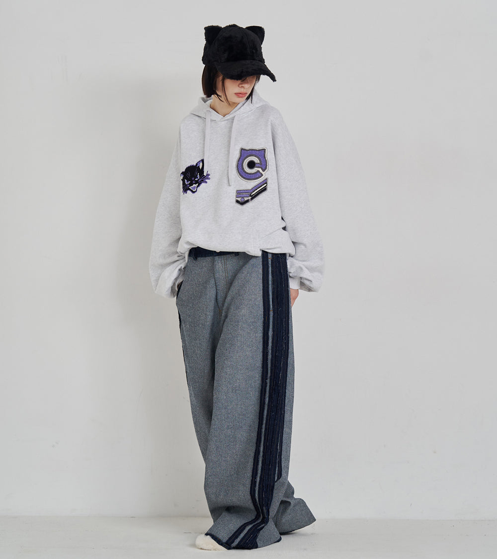 REVERSE DENIM WIDE PANTS