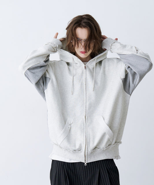 DAMAGE DESIGN ZIP HOODIE