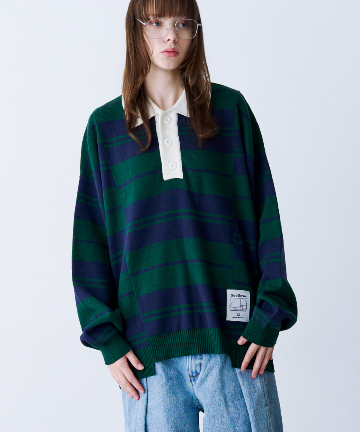 BORDER KNIT POLO