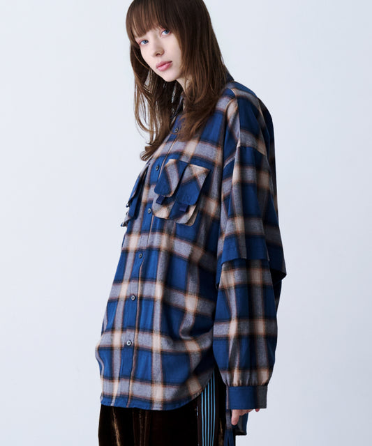 CHECK MULTI POCKET SHIRT