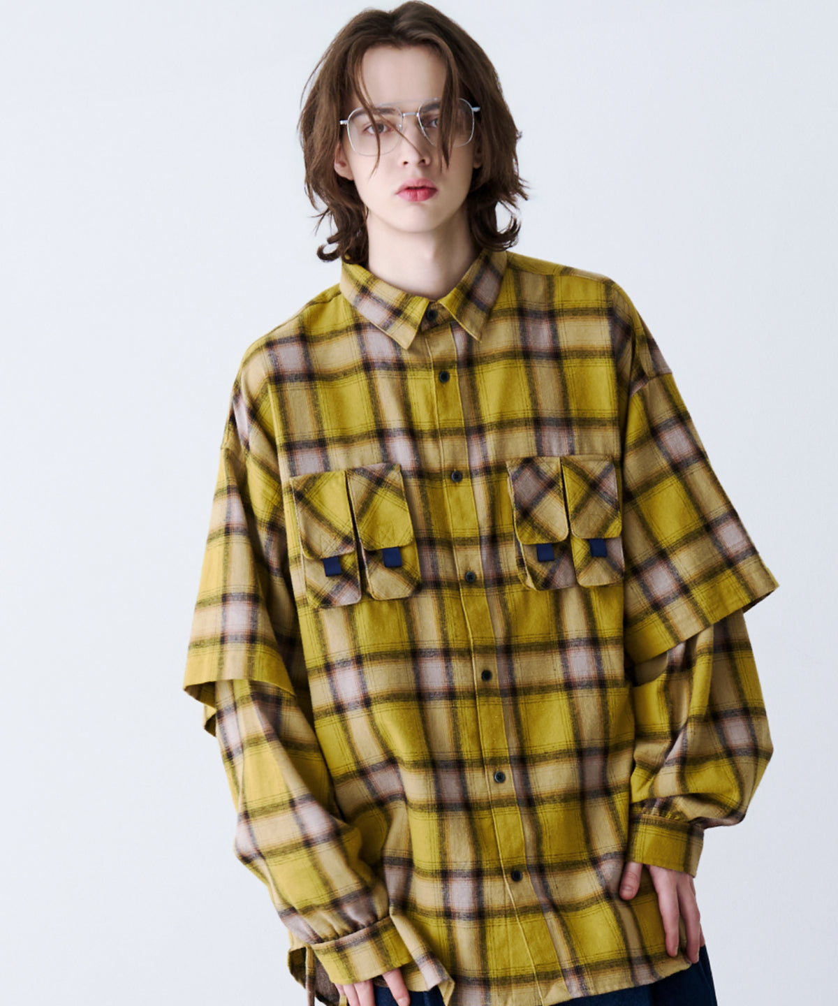 CHECK MULTI POCKET SHIRT