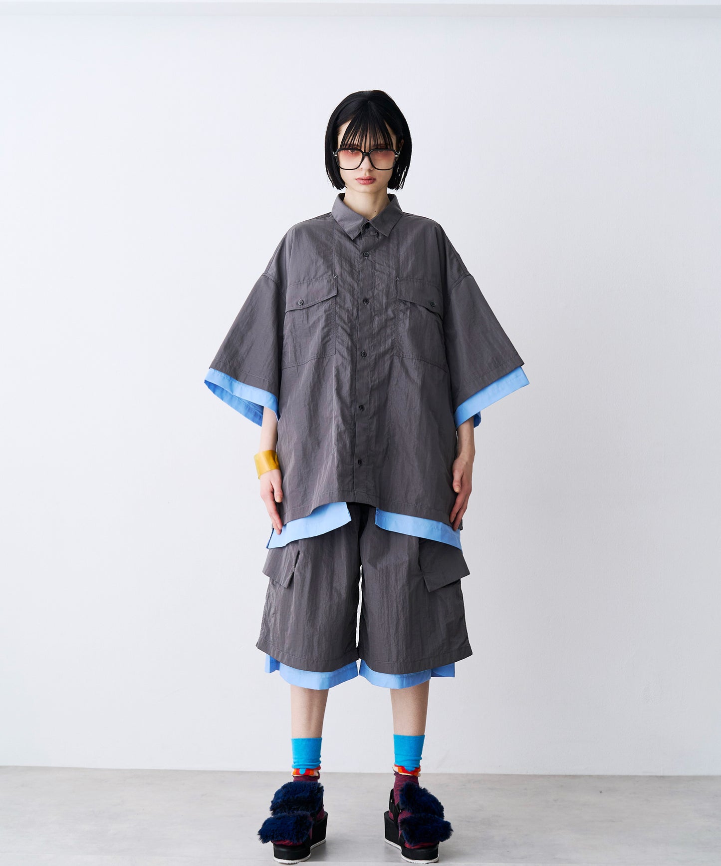 【予約商品】LAYERED H/S BOX SHIRTS