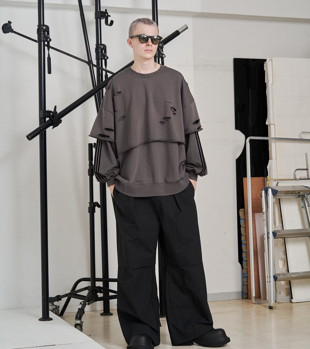 LAYERD DAMAGE SWEAT