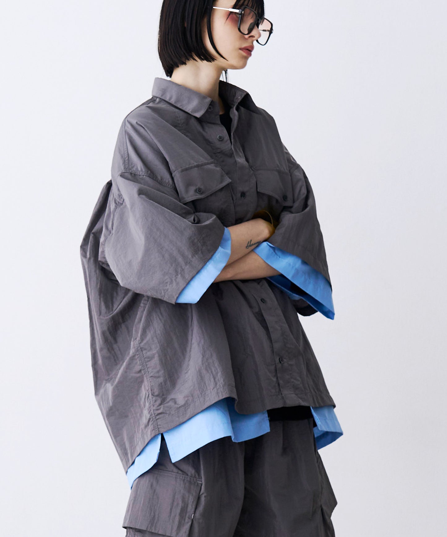 【予約商品】LAYERED H/S BOX SHIRTS