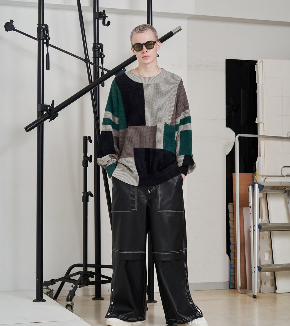 【再販 一部予約商品】MIXYARN PATCHWORK KNIT