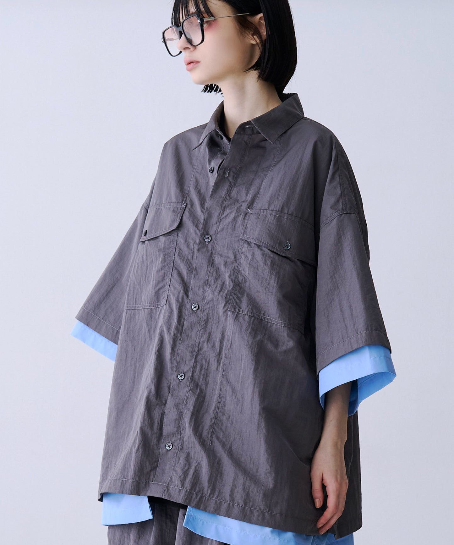 【予約商品】LAYERED H/S BOX SHIRTS