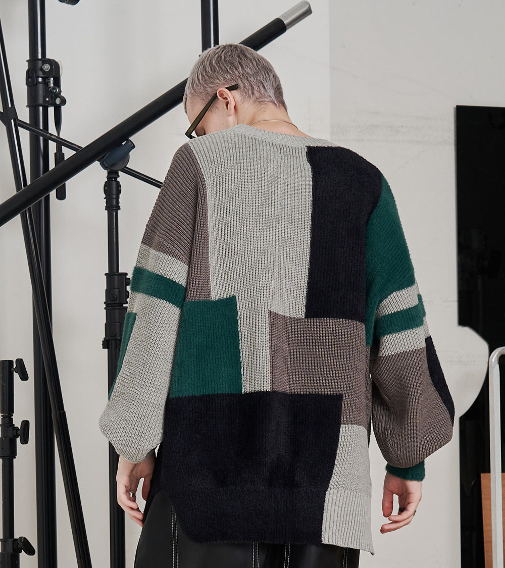 【再販 一部予約商品】MIXYARN PATCHWORK KNIT