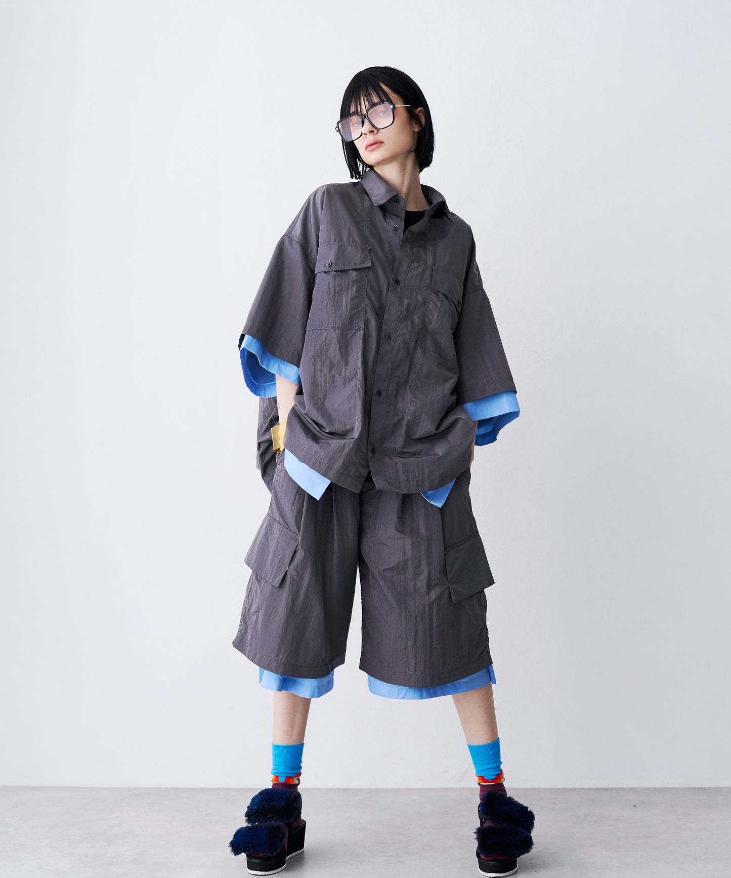 【予約商品】LAYERED H/S BOX SHIRTS