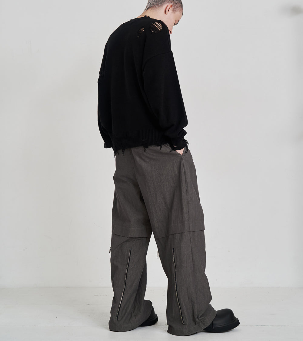 2-ZIP BONTAGE WIDE PANTS