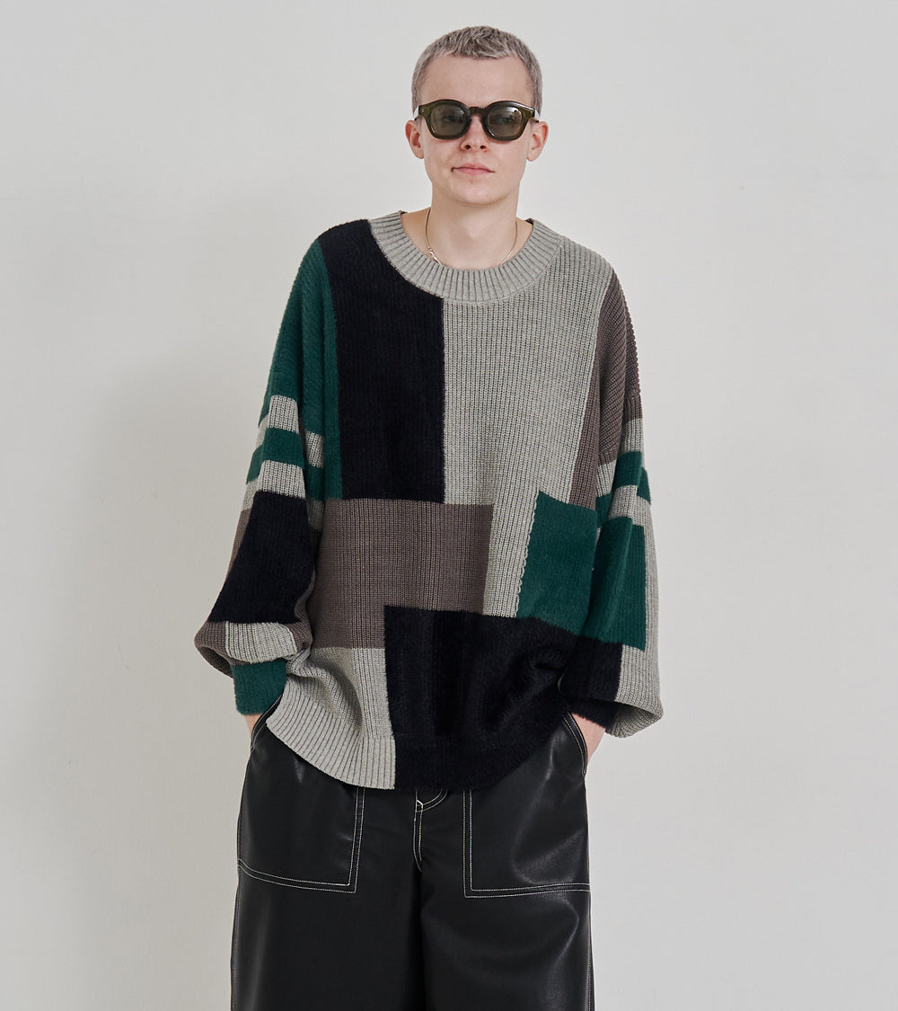 【再販 一部予約商品】MIXYARN PATCHWORK KNIT