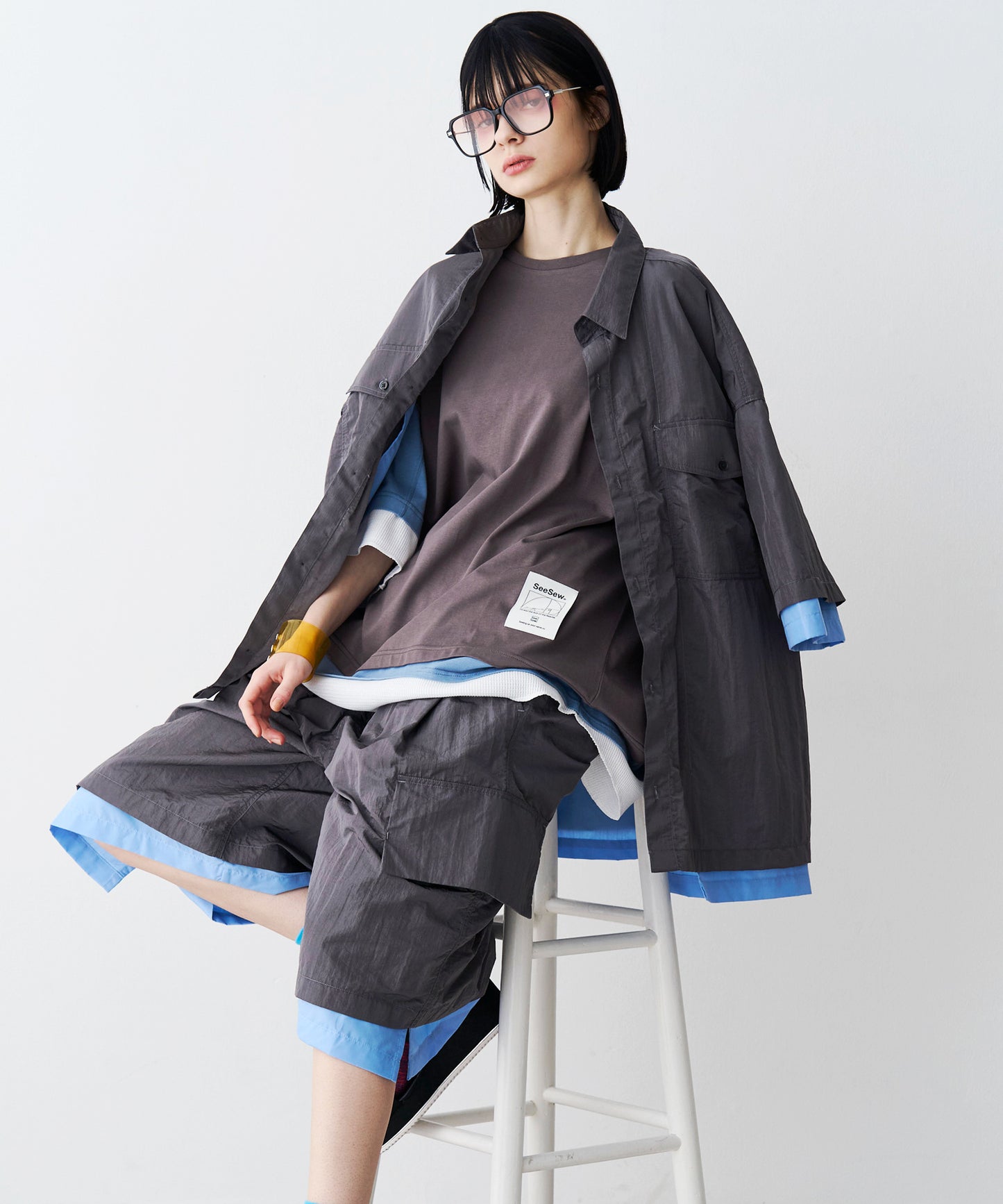 【予約商品】LAYERED H/S BOX SHIRTS