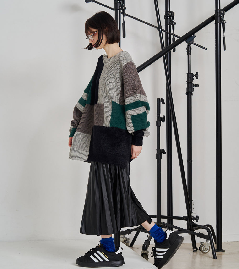 【再販 一部予約商品】MIXYARN PATCHWORK KNIT