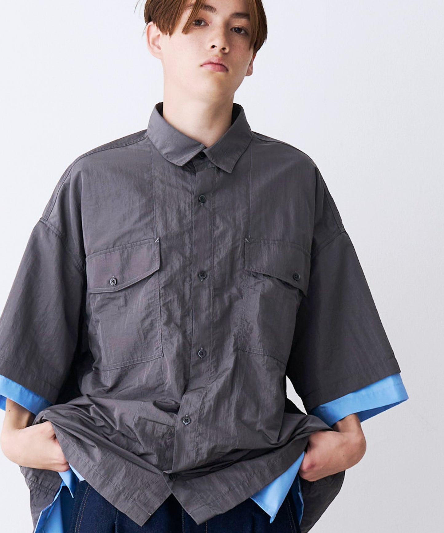 【予約商品】LAYERED H/S BOX SHIRTS