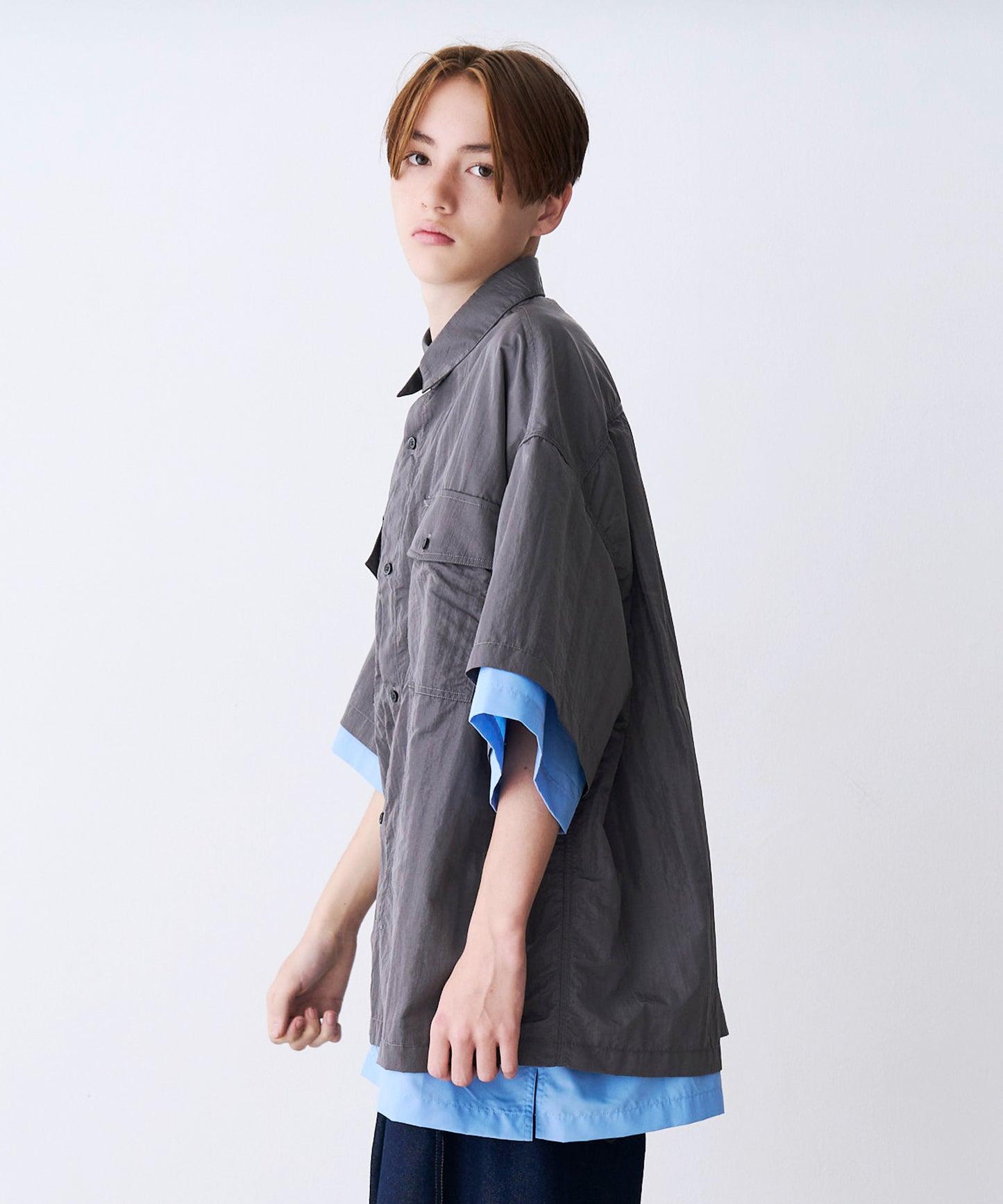 【予約商品】LAYERED H/S BOX SHIRTS