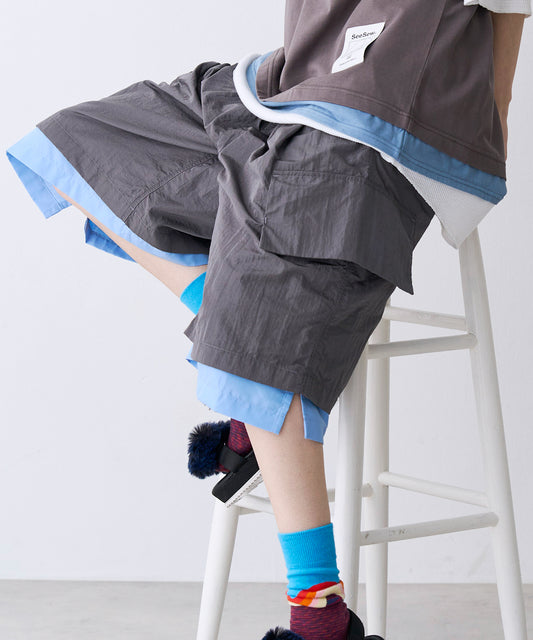 【予約商品】LAYERD WIDE SHORTPANTS