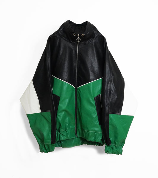 【25AW先行予約】SYNTH-LETHER PIPING JACKET