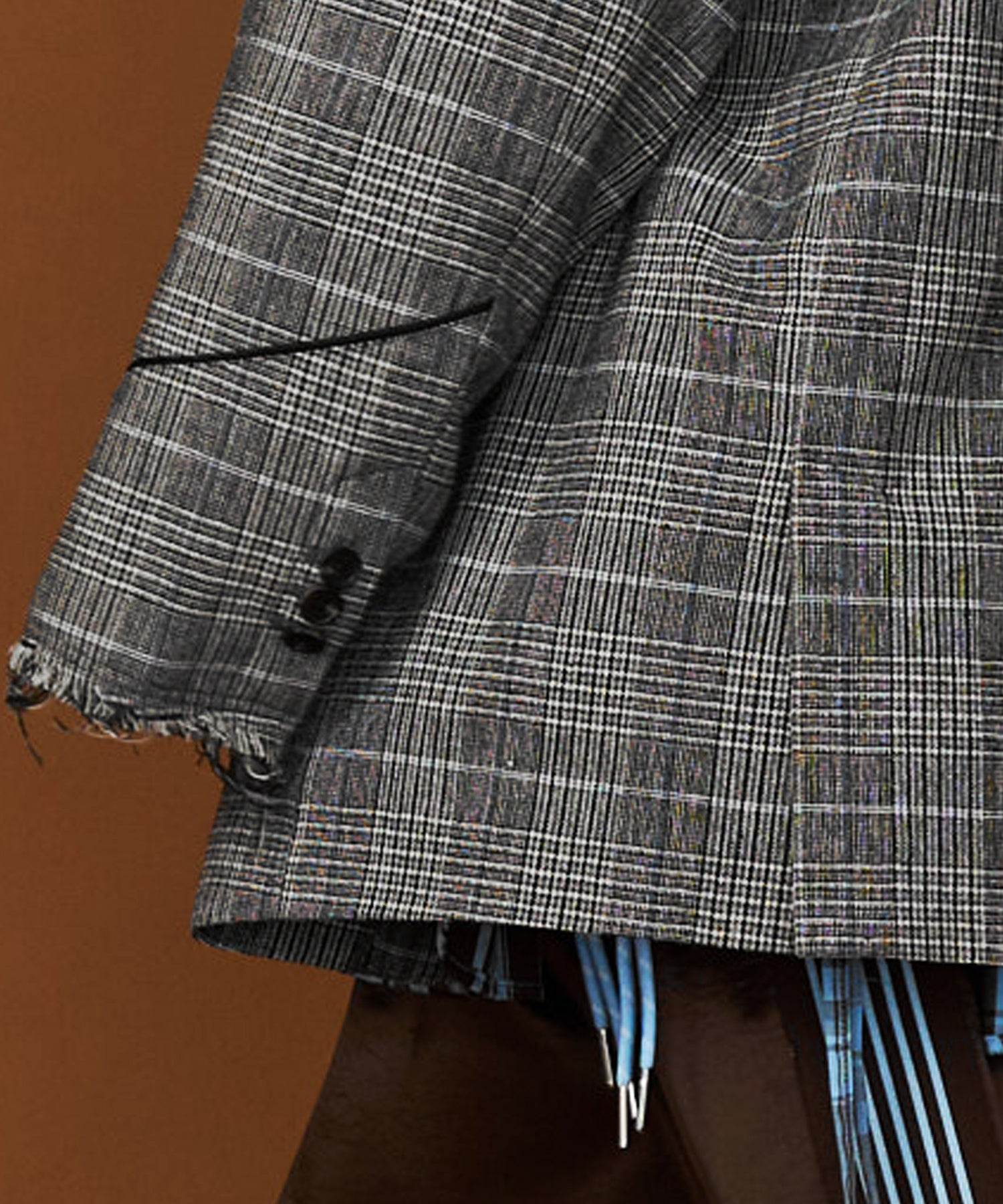 GRUNGE CHECK TAILORED JACKET with BADGE – seesew