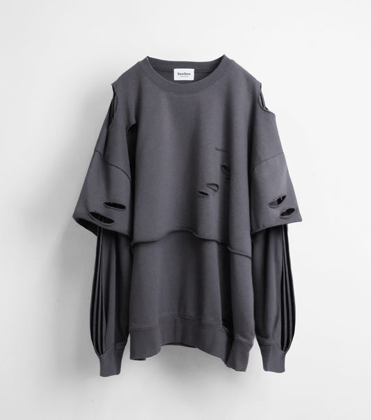 【25AW先行予約】LAYERD DAMAGE SWEAT
