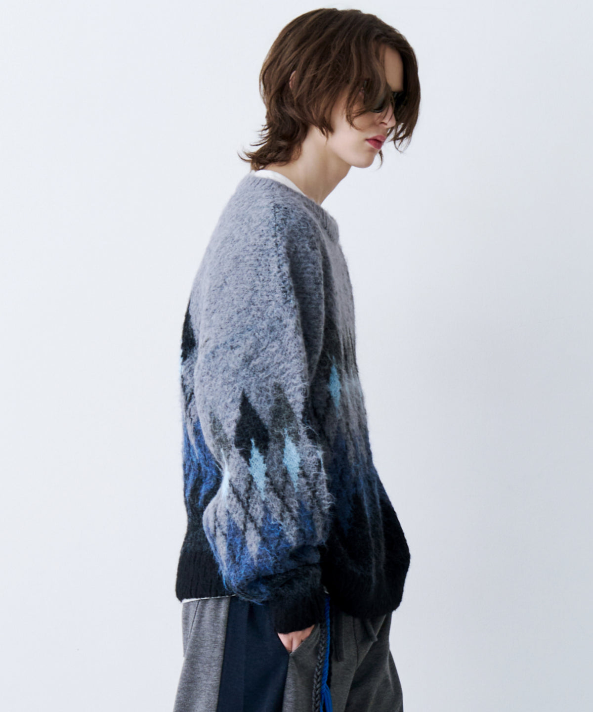 ARGYLE SHAGGY KNIT