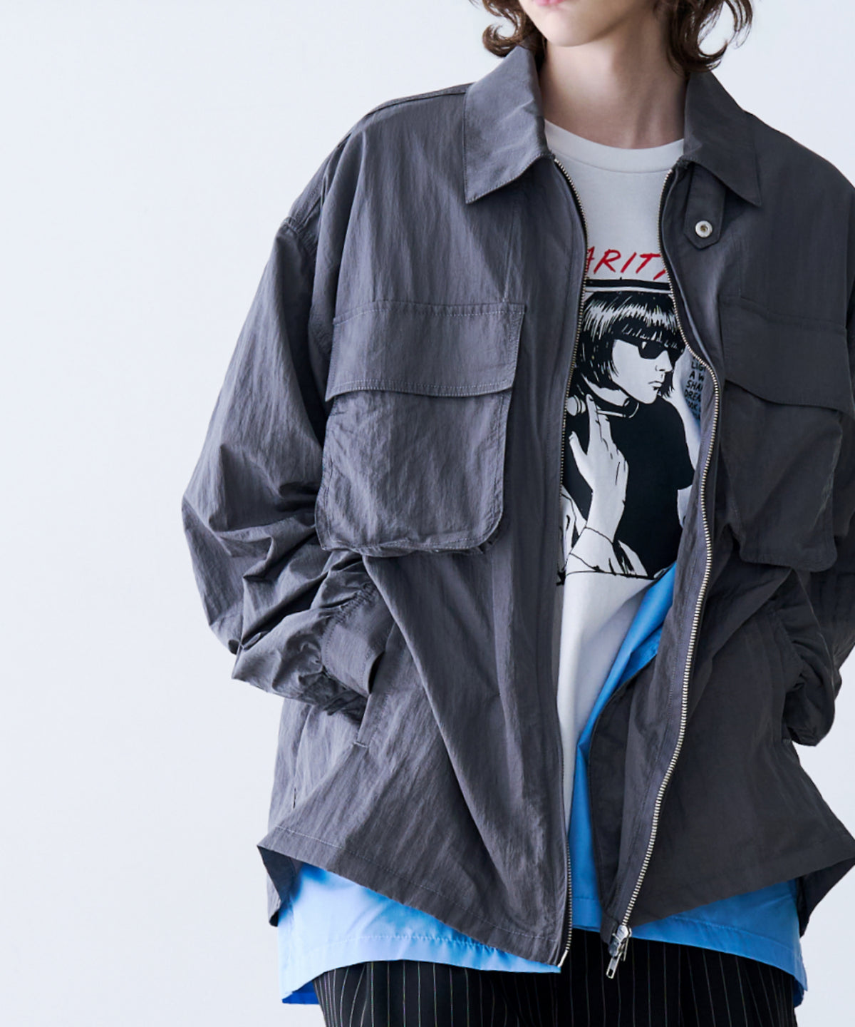 LAYERED ZIP SHIRT JACKET