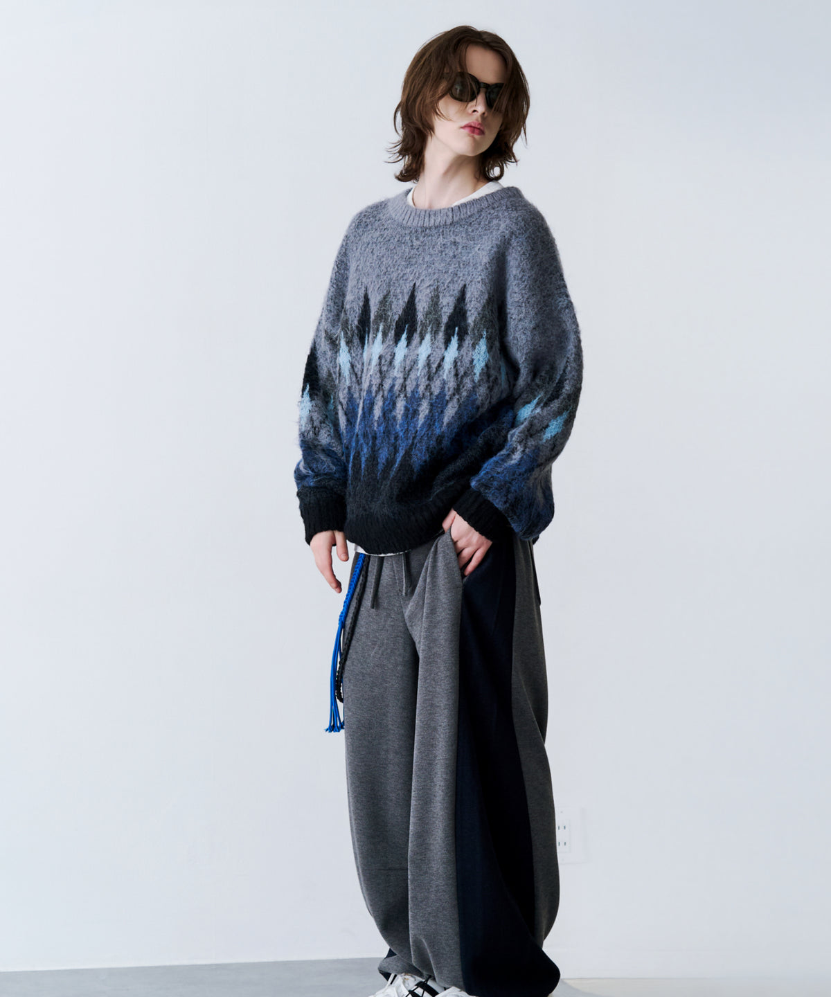 ARGYLE SHAGGY KNIT