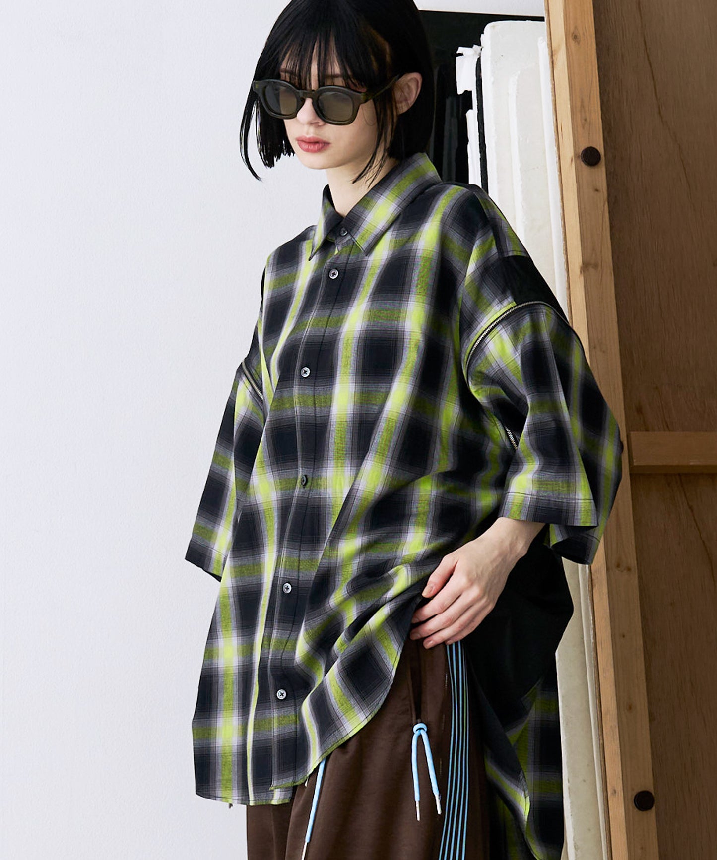 【SALE】2-ZIP CHECK H/S SHIRTS