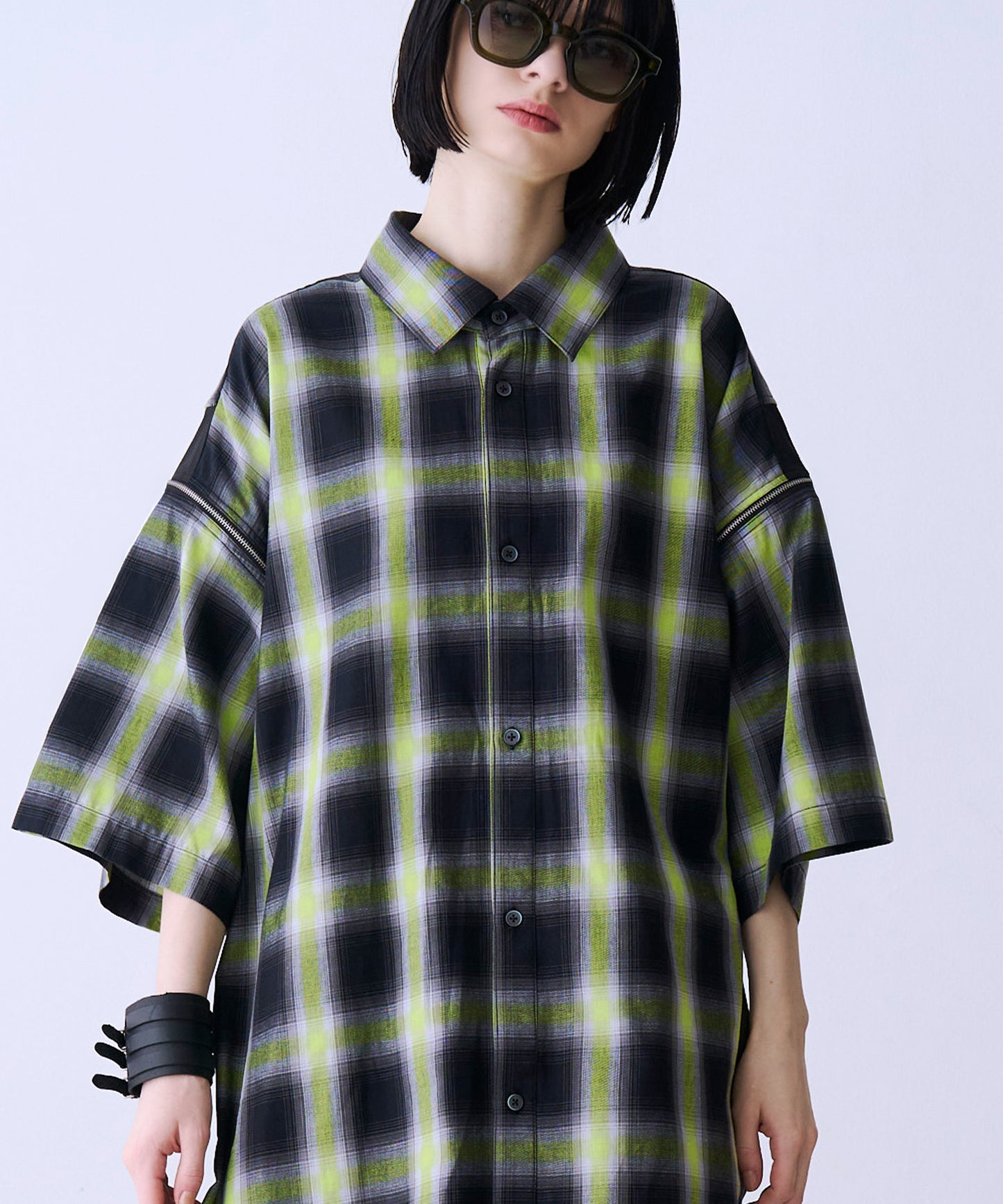 【SALE】2-ZIP CHECK H/S SHIRTS